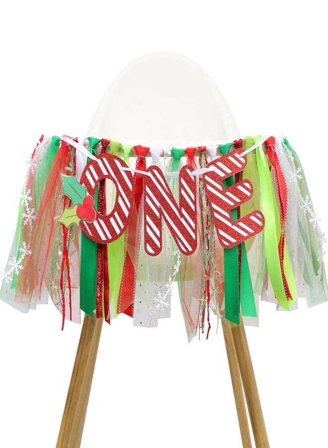 Agkvw Christmas 1st Birthday High Chair Banner - Winter Wonderland First Birthday Decorations, Oh What Fun - Image 1